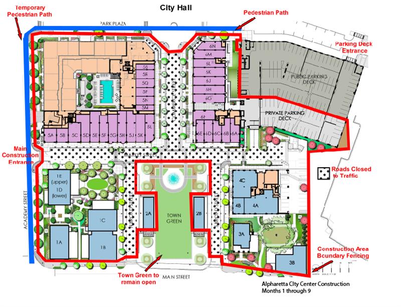 Alpharetta City Center Construction Boundaries And Fencing Plan