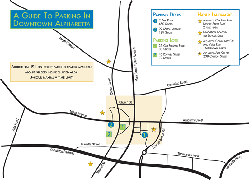 Downtown Parking Locations Map