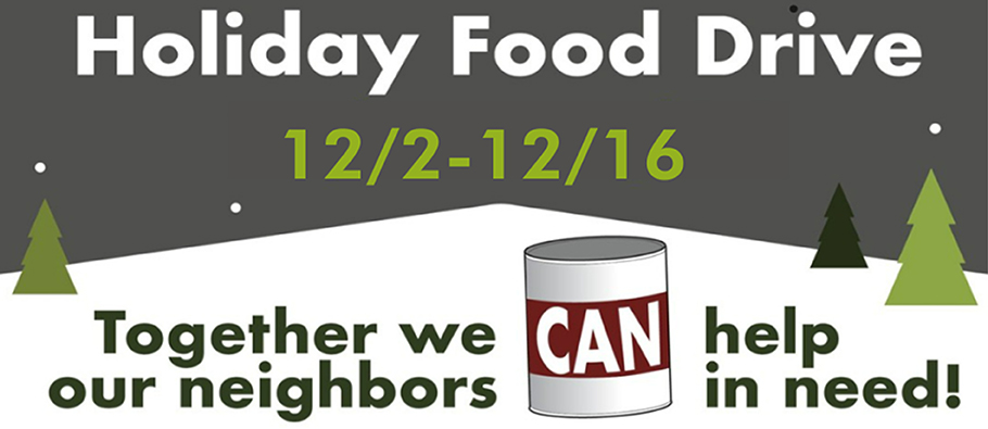 Holiday Food Drive News Item Graphic